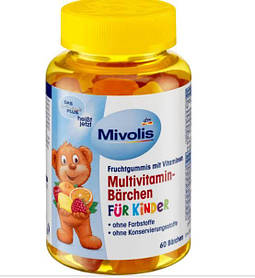 Mivolis Multivitamin-Barchen fur kinder мультивітаміни для дітей  желатинові ведмедики 60 шт