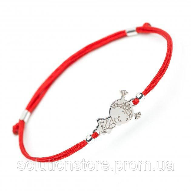 Серебряный Браслет Family Tree Jewelry на Красной Шелковой Нити для ...