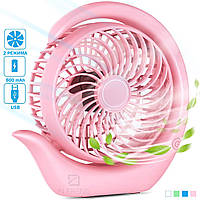 Мини Вентилятор Mini Fan 180° Розовый портативный USB кондиционер увлажнитель с охлаждением