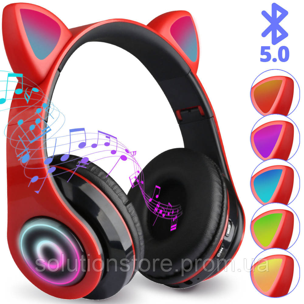 Наушники с кошачьими ушками Беспроводные Wireless headphones Cat ear