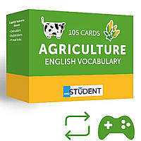 Карточки для изучения английского языка English Student AGRICULTURE Професиональный анлийский 105 карт