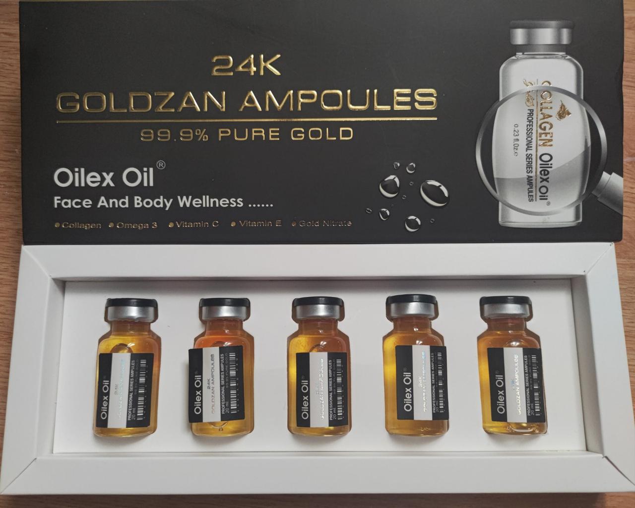 Купить Collagen Oilex Oil Face and Body Welness 24k Goldzan Ampoules ...