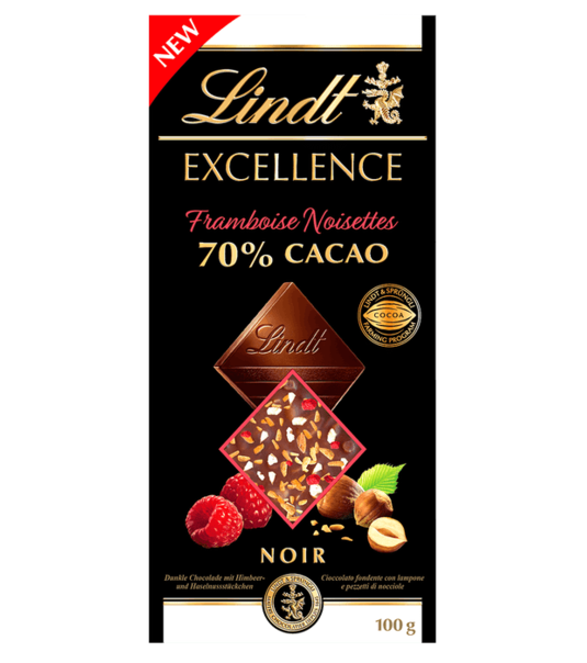 Шоколад Lindt Ехсеllence 70% малина - миндаль - фото 1 - id-p1628960608