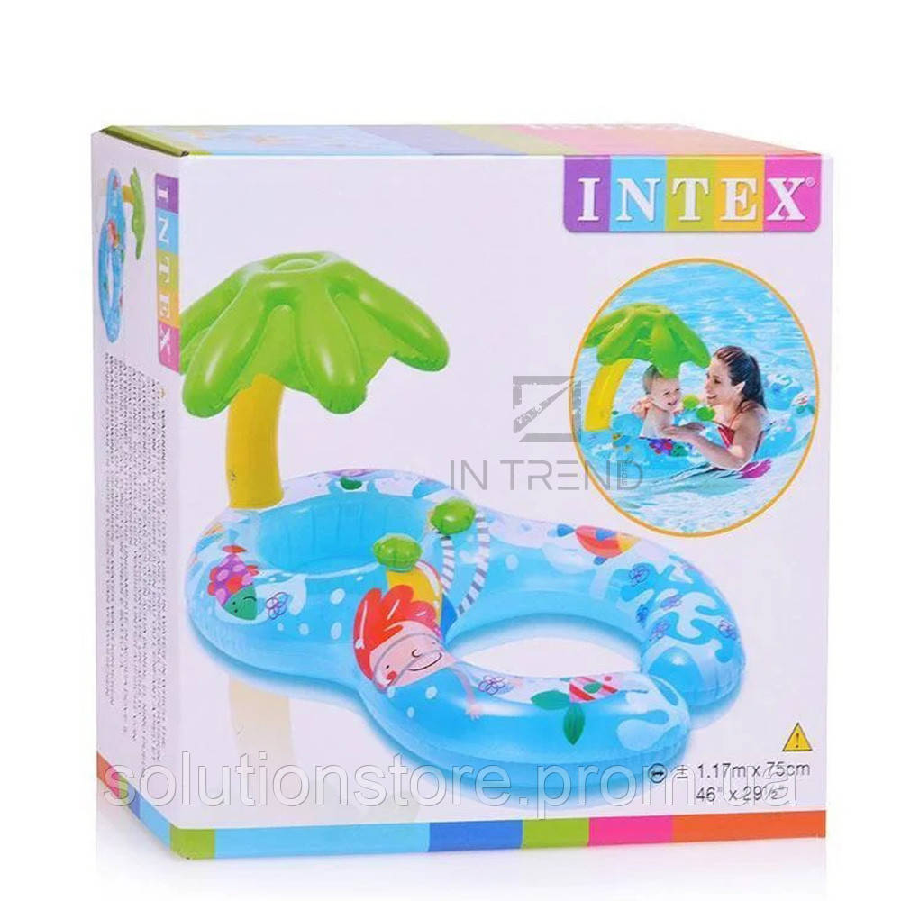 Купить Надувной плот Intex 117х75 см Голубой детский пляжный матрас ...