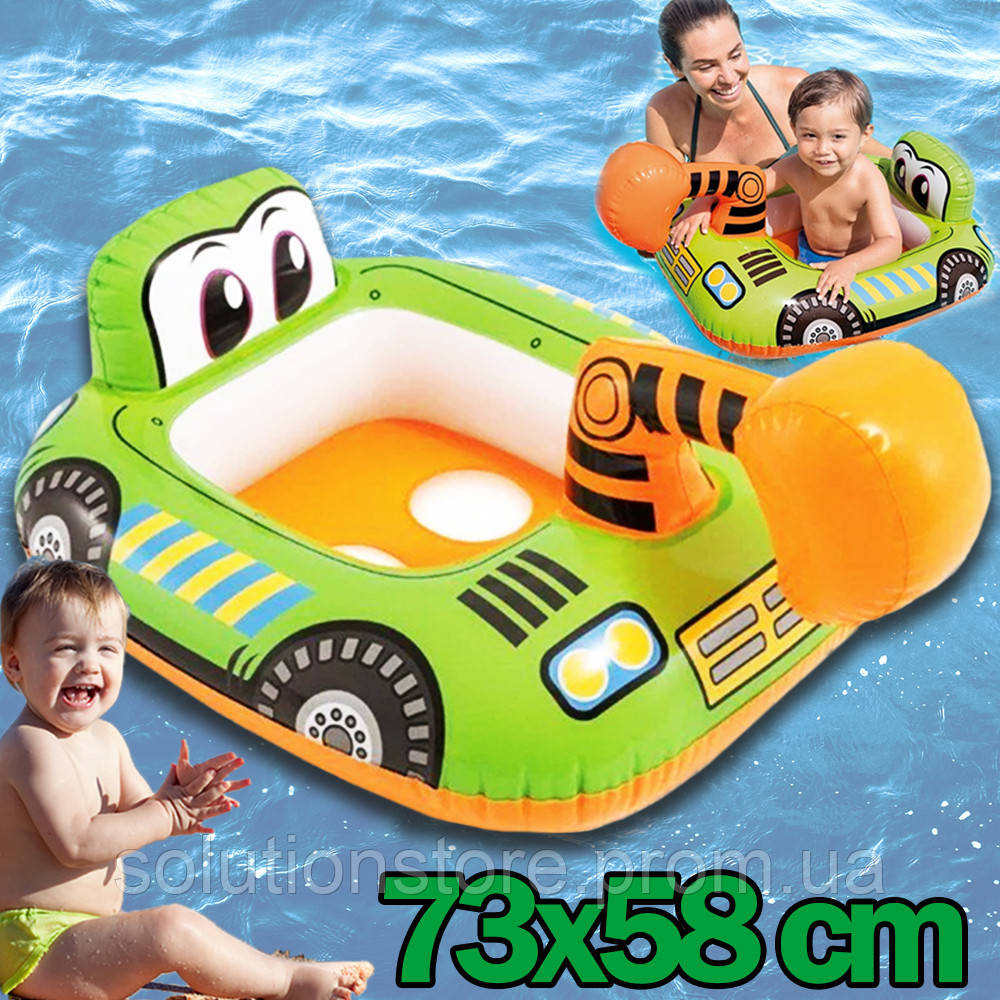Надувной плот Intex 73х58 см Зеленый детский пляжный матрас ходунки для ...
