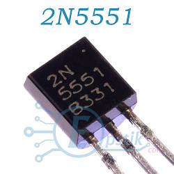 2N5551, транзистор біполярний NPN, 160В 600мА, TO92