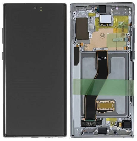 Дисплей Samsung Galaxy Note 10 Plus N975 с тачскрином и рамкой, оригинал 100% Service Pack, Silver, фото 2