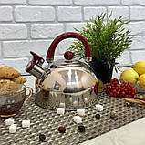 Чайник зі свистком 2.5 л мармурове покриття Edenberg EB-3531 Чайник для індукційної плити Чайник газовий, фото 2