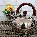 Чайник зі свистком 2.5 л мармурове покриття Edenberg EB-3531 Чайник для індукційної плити Чайник газовий, фото 3