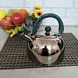 Чайник зі свистком 2.5 л мармурове покриття Edenberg EB-3531 Чайник для індукційної плити Чайник газовий, фото 4