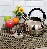 Чайник зі свистком 2.5 л мармурове покриття Edenberg EB-3531 Чайник для індукційної плити Чайник газовий, фото 5