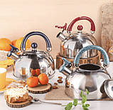 Чайник зі свистком 2.5 л мармурове покриття Edenberg EB-3531 Чайник для індукційної плити Чайник газовий, фото 8