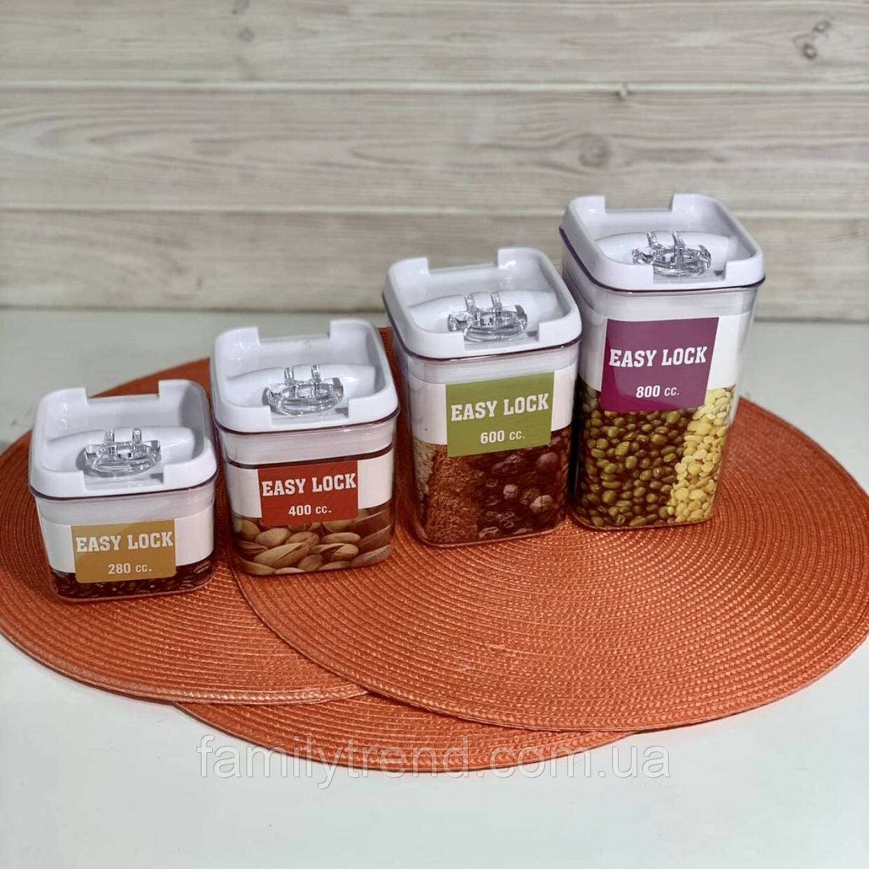 Набір ємностей для сипких продуктів 4 шт. Frico FRU-829 Набір контейнерів сипких продуктів із кришкою