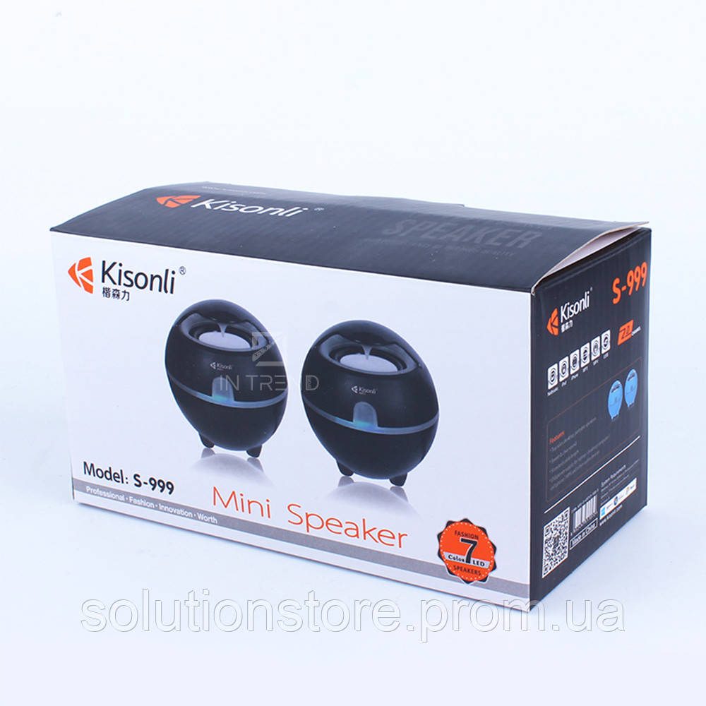Колонки для компютера Kisonli S999 Черные акустическая система для ПК  ноутбука телефона телевизора MP3 MP4 (ID#1628933382), цена: 426 ?, купить  на Prom.ua