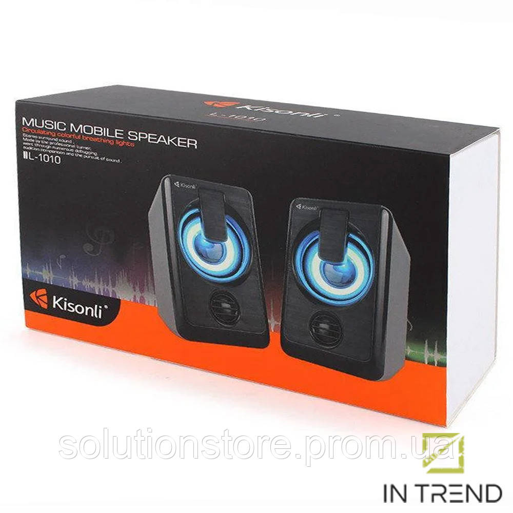 Колонки Kisonli L-1010 Чёрные для ПК ноутбука телефона смартфона 6 Вт  акустическая система (ID#1628933398), цена: 400 ?, купить на Prom.ua