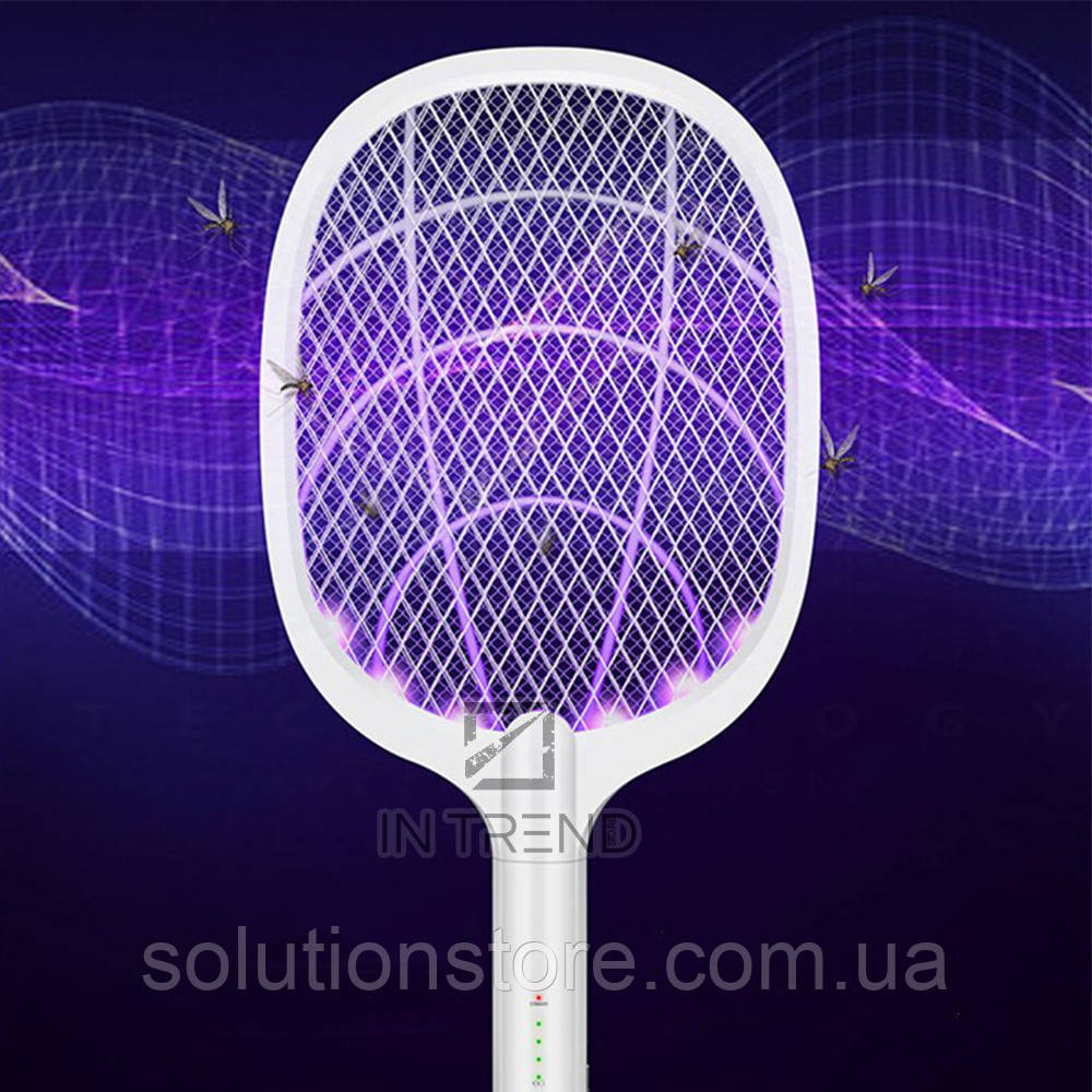 Мухобойка Электрическая Usams Mosquito Swatter Белая USB лампа ракетка от комаров - фото 4 - id-p1628938415