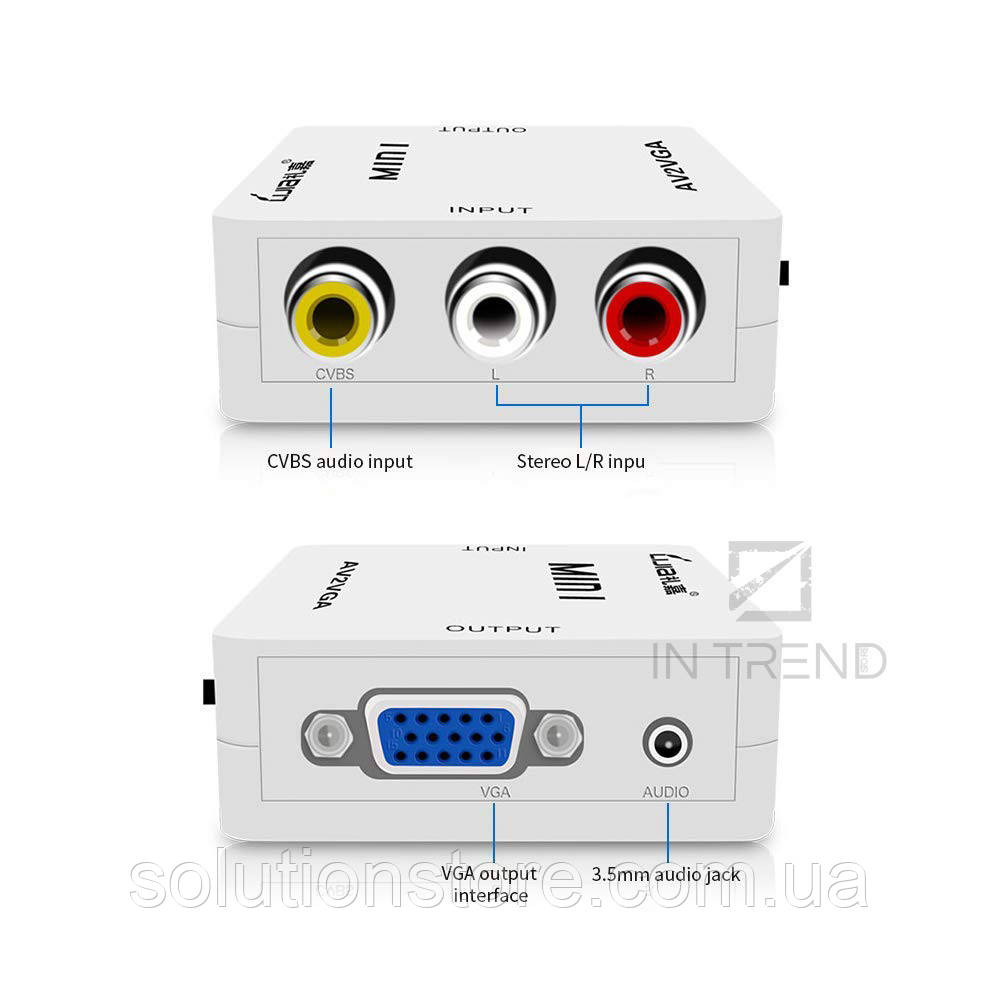 Конвертер HDMI на AV P42 Белый преобразователь переходник с внешним питанием для Т2 - Аналого-цифровое - фото 7 - id-p1628930666