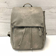 Текстильний рюкзак із водовідштовхувальної тканини з клапаном на зав'язці 0555 Сірий