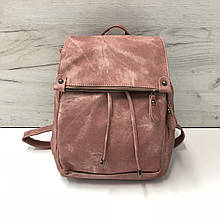 Текстильний рюкзак із водовідштовхувальної тканини з клапаном на зав'язці 0555 Рожевий