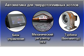 Комплектуючі до твердопаливних котлів ( автоматика, вентилятори, регулятори)