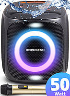 Колонка Hopestar H-100 Party Чёрная портативная акустическая Bluetooth система 50 Вт с микрофоном