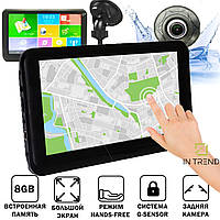 Навигатор GPS A7002S Чёрный в машину автомобильный голосовой портативный bluetooth с сенсорным экраном 7" для