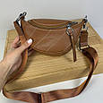 Шкіряна сумка бананка застібка з кільцем С60-КТ-307 Коричнева, фото 3