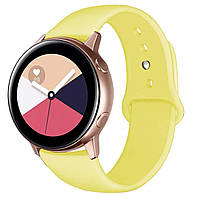 Силиконовый ремешок на часы Samsung Active 2 (20 мм). Жёлтый