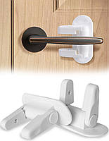 Дитячий замок Обмежувач відчинення дверей Door lever lock Білий блокатор на дверні та віконні ручки 2 шт