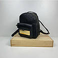 Модний рюкзак фактура крокодил із золотою блискучою вставкою 0517 Чорний, фото 7
