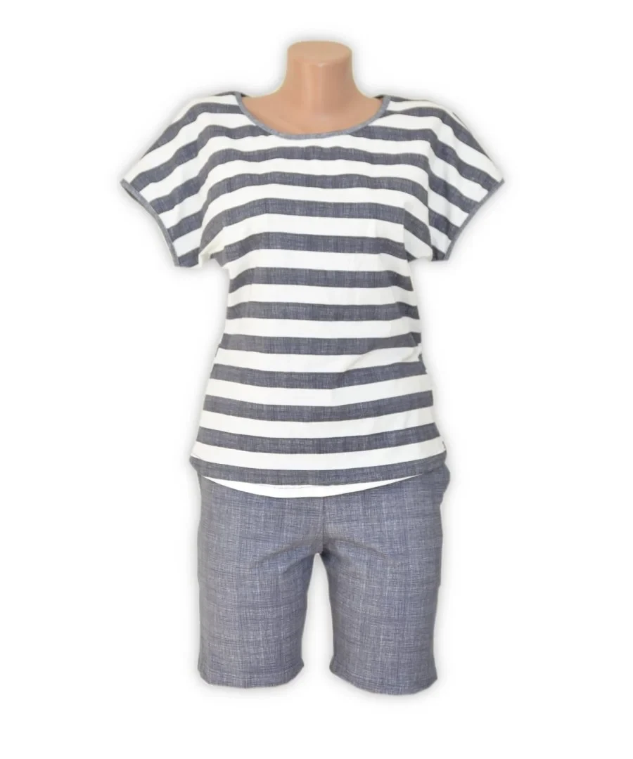 Костюм - комплект жіночий літній трикотажний, футболка та шорти 03817 фулікра