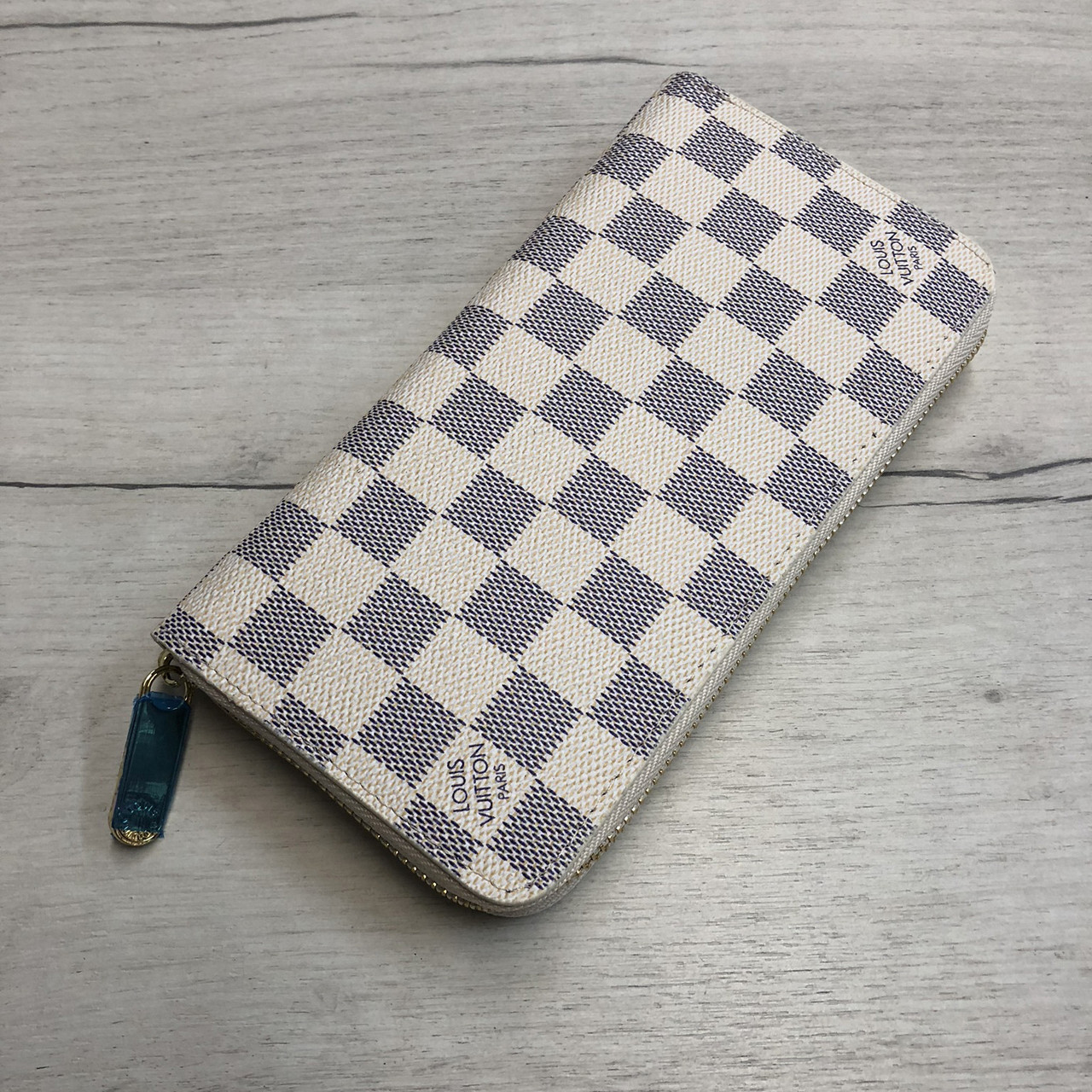 Великий гаманець на блискавці 0813 візерунок білий Квадрат, фото 1