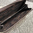 Шкіряний великий гаманець на два відділення під шкіру страуса КТ-10203 Коричневий, фото 7