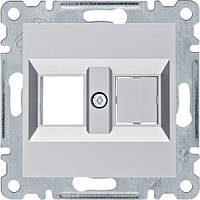 Лицьова панель подвійна для RJ12/RJ45 Hager Lumina Срібний