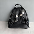 Шкіряний рюкзак кишеня спереду + широкий ремінець С04-КТ-2860 Чорний, фото 4