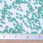 Бісер Японський MIYUKI Delica DB0166 11/0, Opaque Turquoise Green AB, 1000 шт./5г, (УТ100027716), фото 3