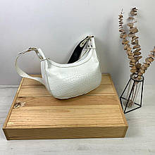 Сумка бананка через плече крокодил ПУ (1673) -A05 Білий