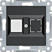 Лицьова панель подвійна для RJ12/RJ45 Hager Lumina Чорний
