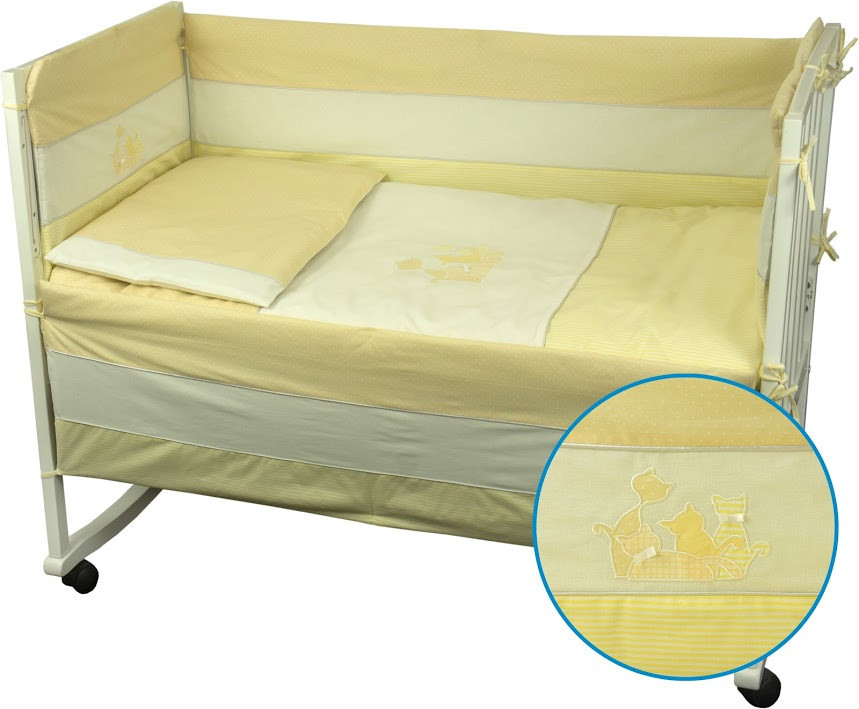 Комплект в ліжечку Руно Котята б'є стандартно 4 предмети дитячий жовтий арт.977 Кoшенятa_ Жовтій