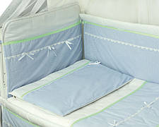 Комплект у ліжку Руно Лапшка сатин стандарт 4 предмети дитячого блакитного арт.977ЛУ_Блакитній з салатом