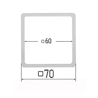 Термоквадрат для натяжних стель 60х60мм (внутрішній розмір) 70х70 мм (зовнішній розмір)