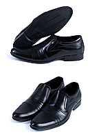 Мужские туфли AVA De Lux (черные) стильные классические из натуральной кожи весна осень *ava 28*