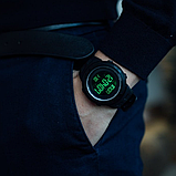 Кварцові військові та армійські чорні електронні тактичні годинники skmei з каучуковим ремінцем круглі, фото 3