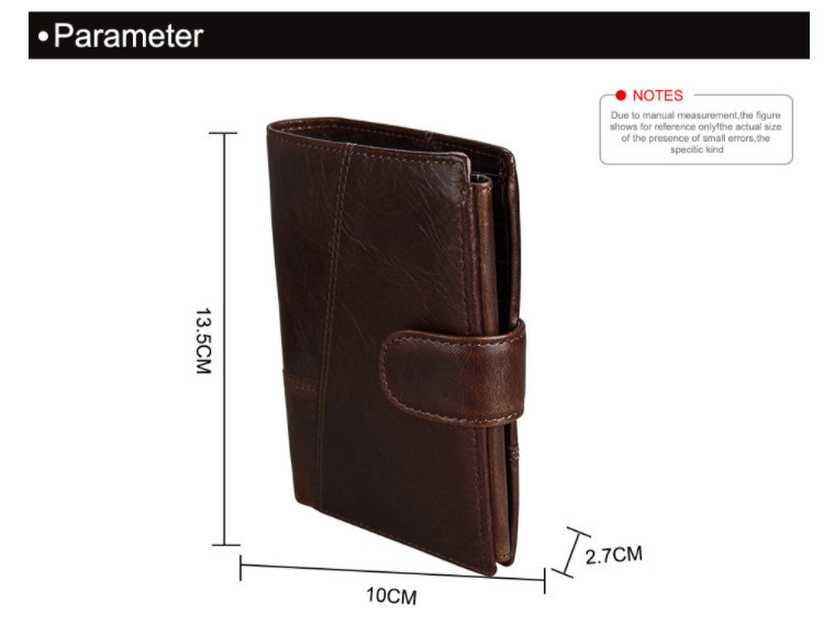 Шкіряний чоловічий гаманець застібка-клапан на кнопці А03-КТ-10213-Г Коричневий, фото 1
