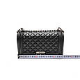 Шкіряна сумка "Boy" фасон стьобаний КТ-951-Р Чорна, фото 4