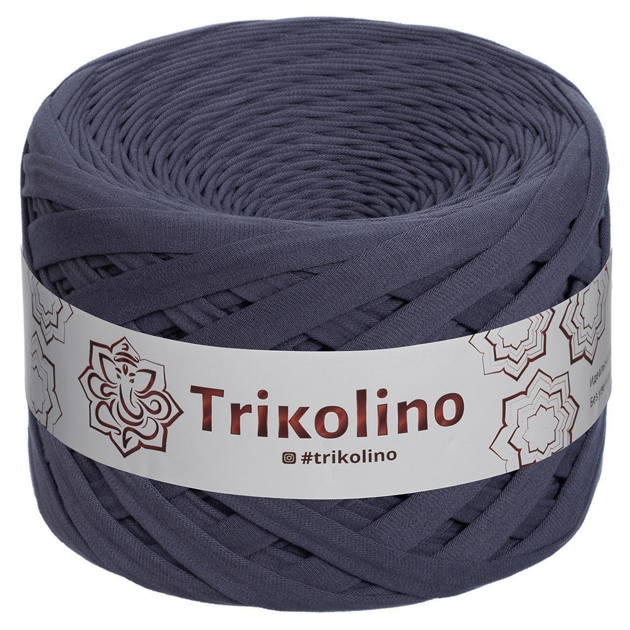 Трикотажна пряжа Trikolino, 7-9 мм., 50 м., Графіт, нитки для в'язання