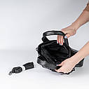 Чорна жіноча модна сумка Ксенія кошик з гаманцем, Молодіжна стьобана сумочка з ремінцем через плече, фото 4