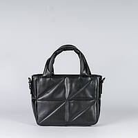 Черная женская модная сумка Ксения корзинка с кошельком, Молодежная стеганая сумочка с ремешком через плечо