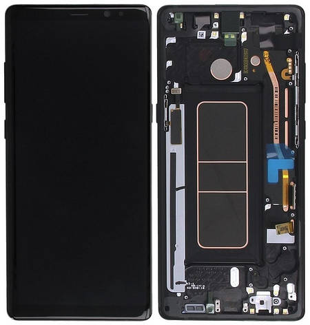 Дисплей Samsung Galaxy Note 8 N950 с тачскрином и рамкой, оригинал 100% Service Pack, Black, фото 2