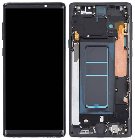 Дисплей Samsung Galaxy Note 9 N960 с тачскрином и рамкой, оригинал 100% Service Pack, Black, фото 2